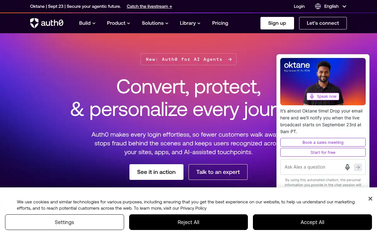 Final screenshot of https://www.auth0.com