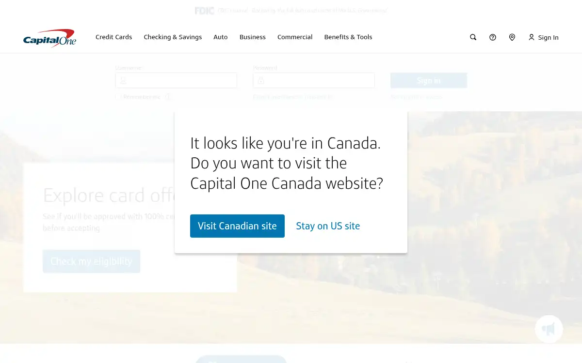 Final screenshot of https://www.capitalone.com