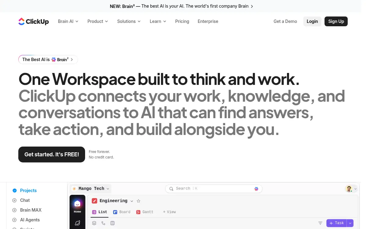 Final screenshot of https://www.clickup.com