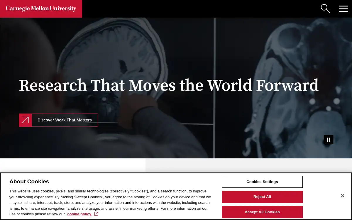 Final screenshot of https://www.cmu.edu