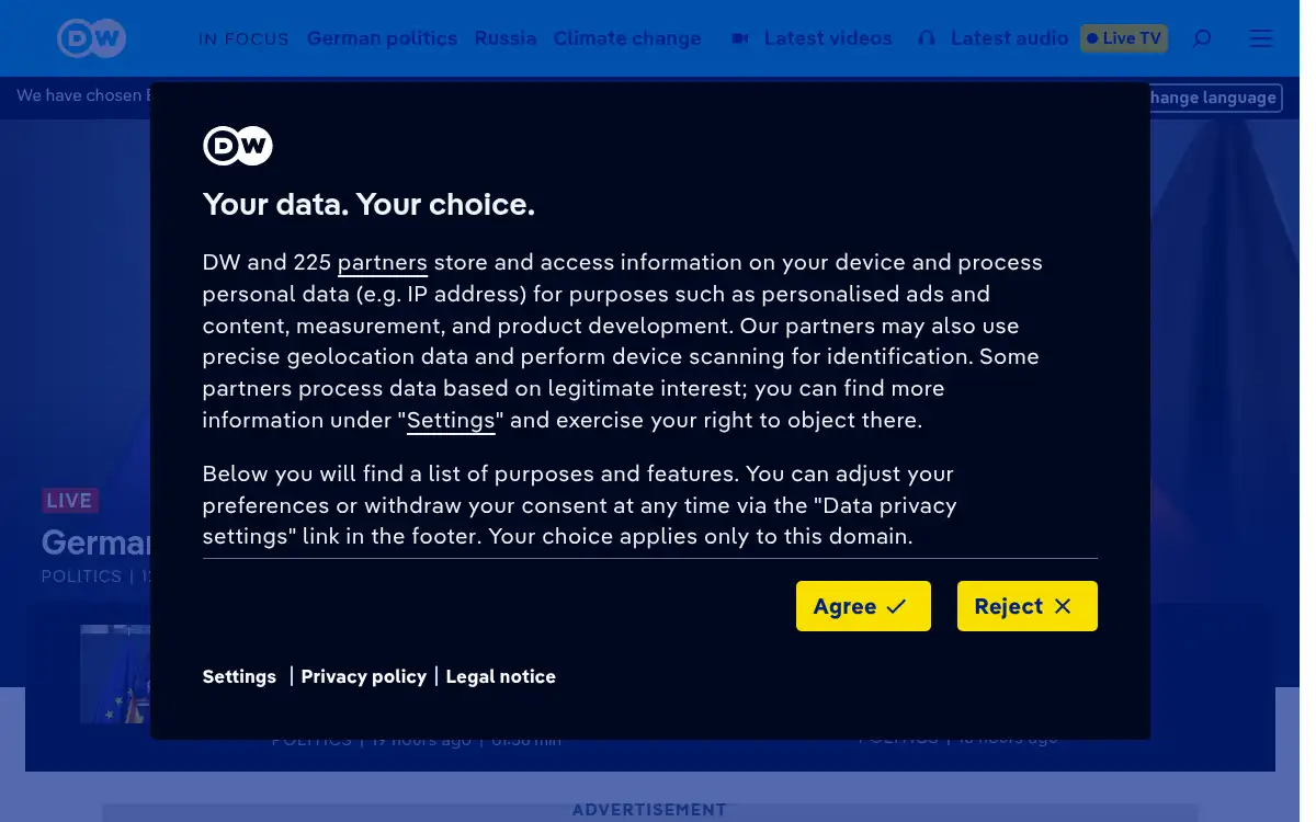 Final screenshot of https://www.dw.com