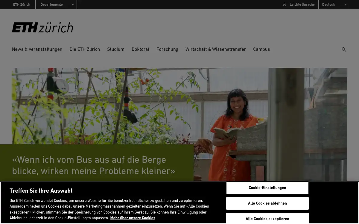 Final screenshot of https://www.ethz.ch