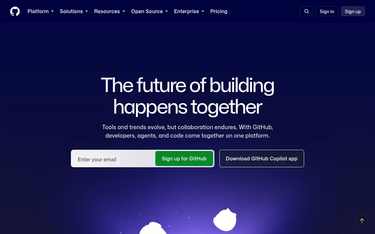 Final screenshot of https://www.github.com/