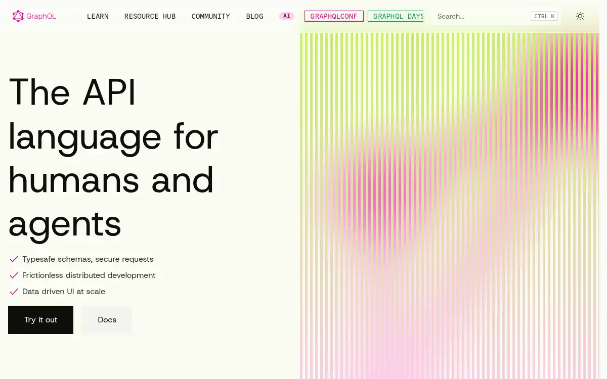 Final screenshot of https://www.graphql.org