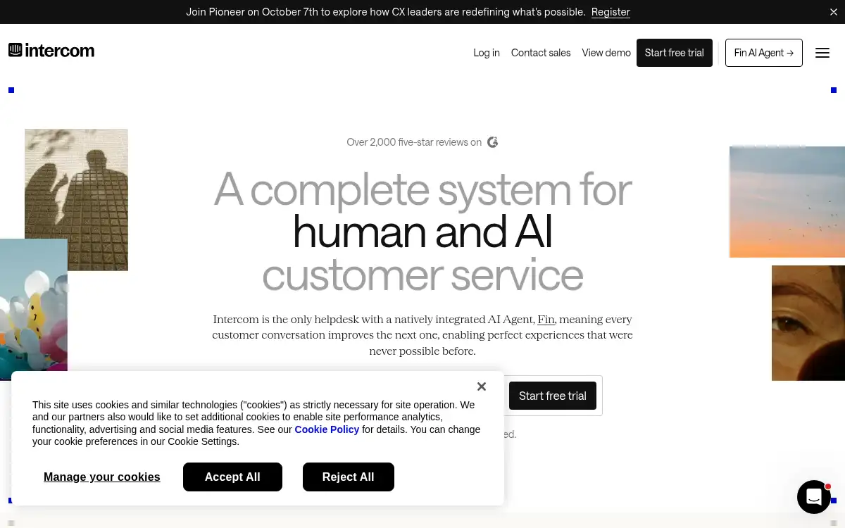Final screenshot of https://www.intercom.com