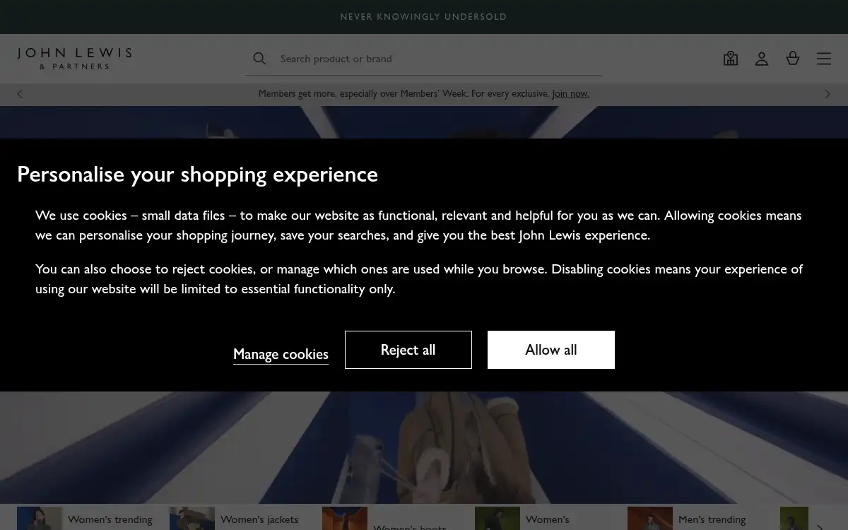 Final screenshot of https://www.johnlewis.com