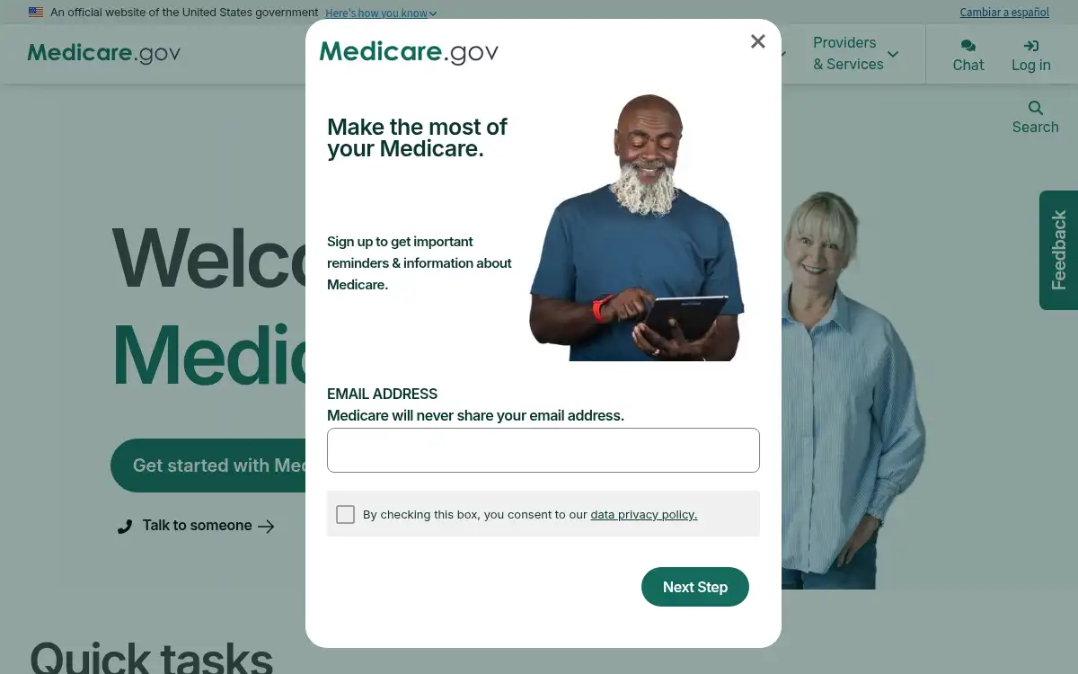 Final screenshot of https://www.medicare.gov