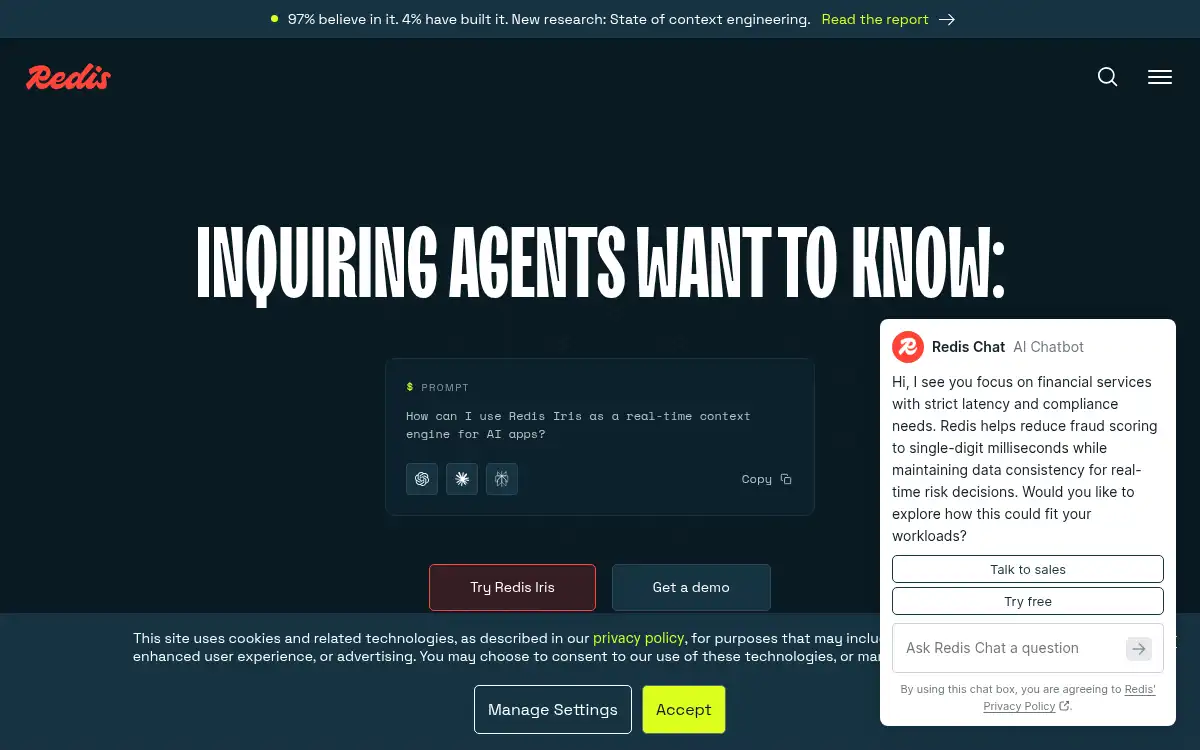 Final screenshot of https://www.redis.io