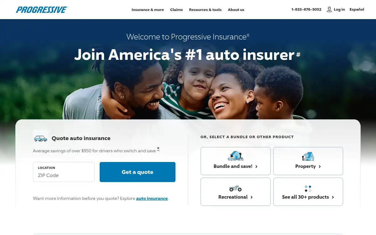 www.progressive.com screenshot