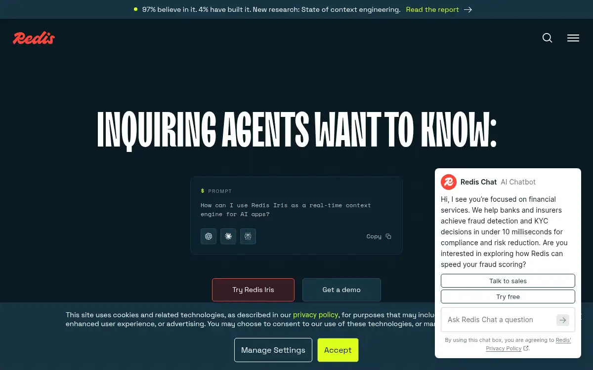 www.redis.io screenshot
