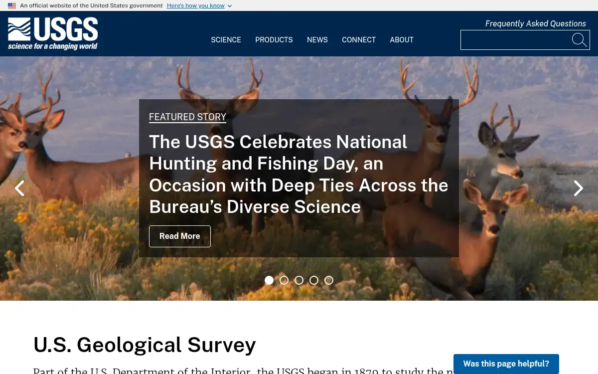 www.usgs.gov screenshot