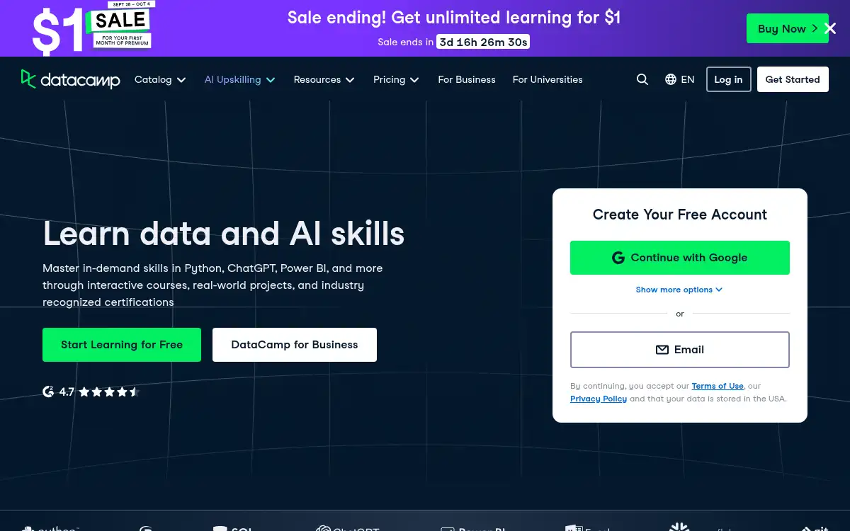 datacamp.com screenshot
