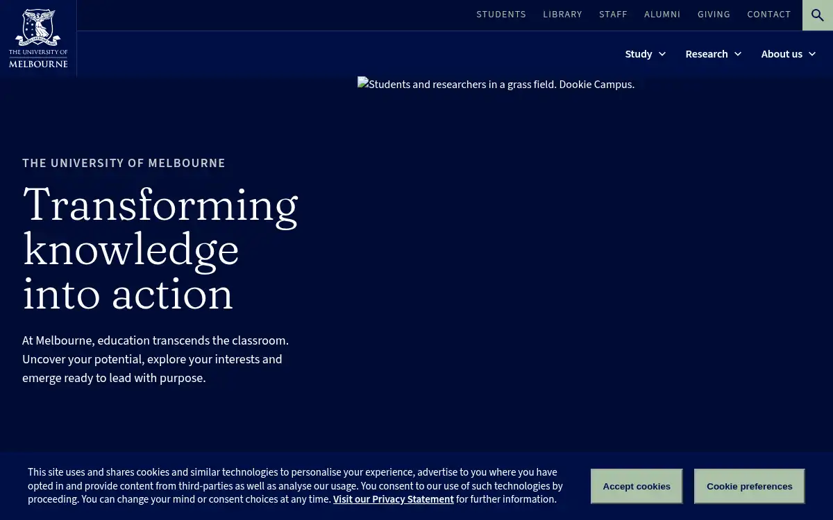 unimelb.edu.au screenshot