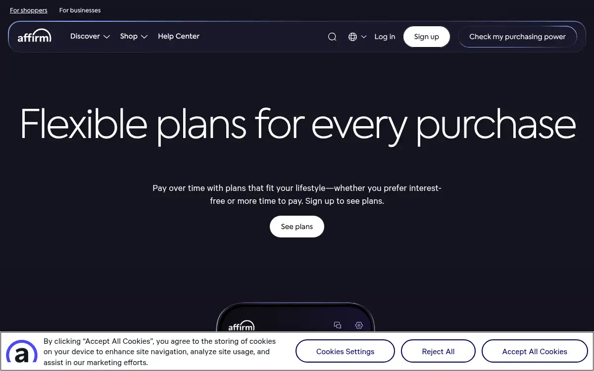 www.affirm.com screenshot