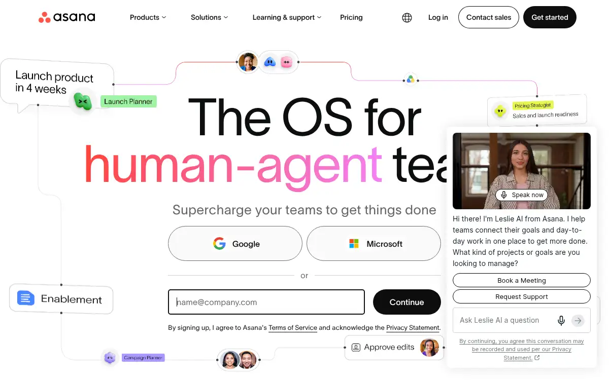 www.asana.com screenshot