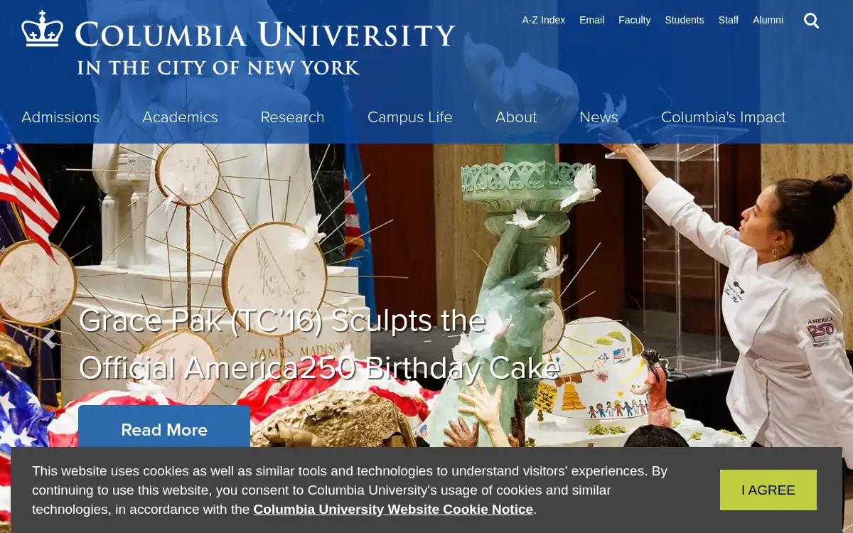 www.columbia.edu screenshot