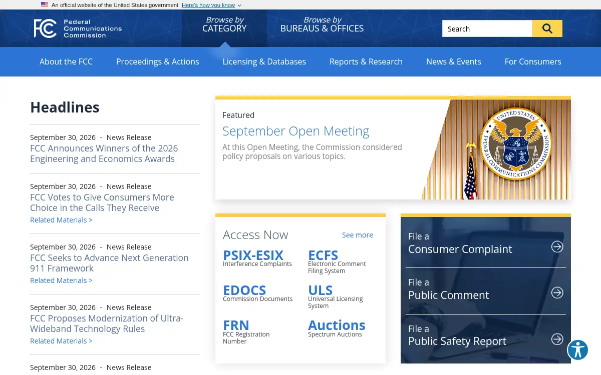 www.fcc.gov screenshot