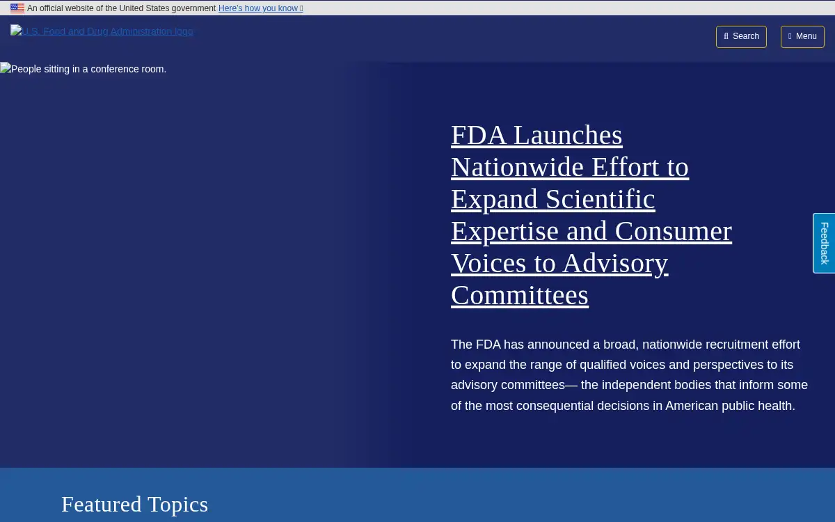 www.fda.gov screenshot