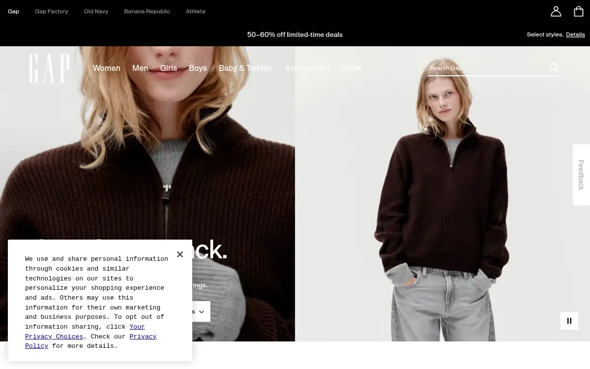 www.gap.com screenshot
