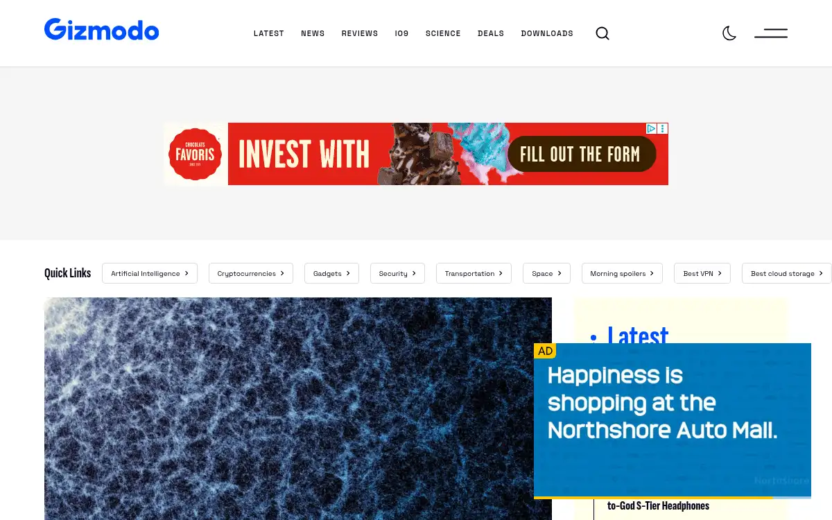 www.gizmodo.com screenshot