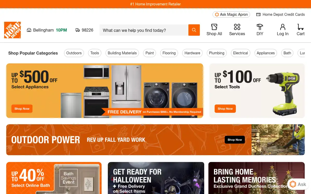 www.homedepot.com screenshot
