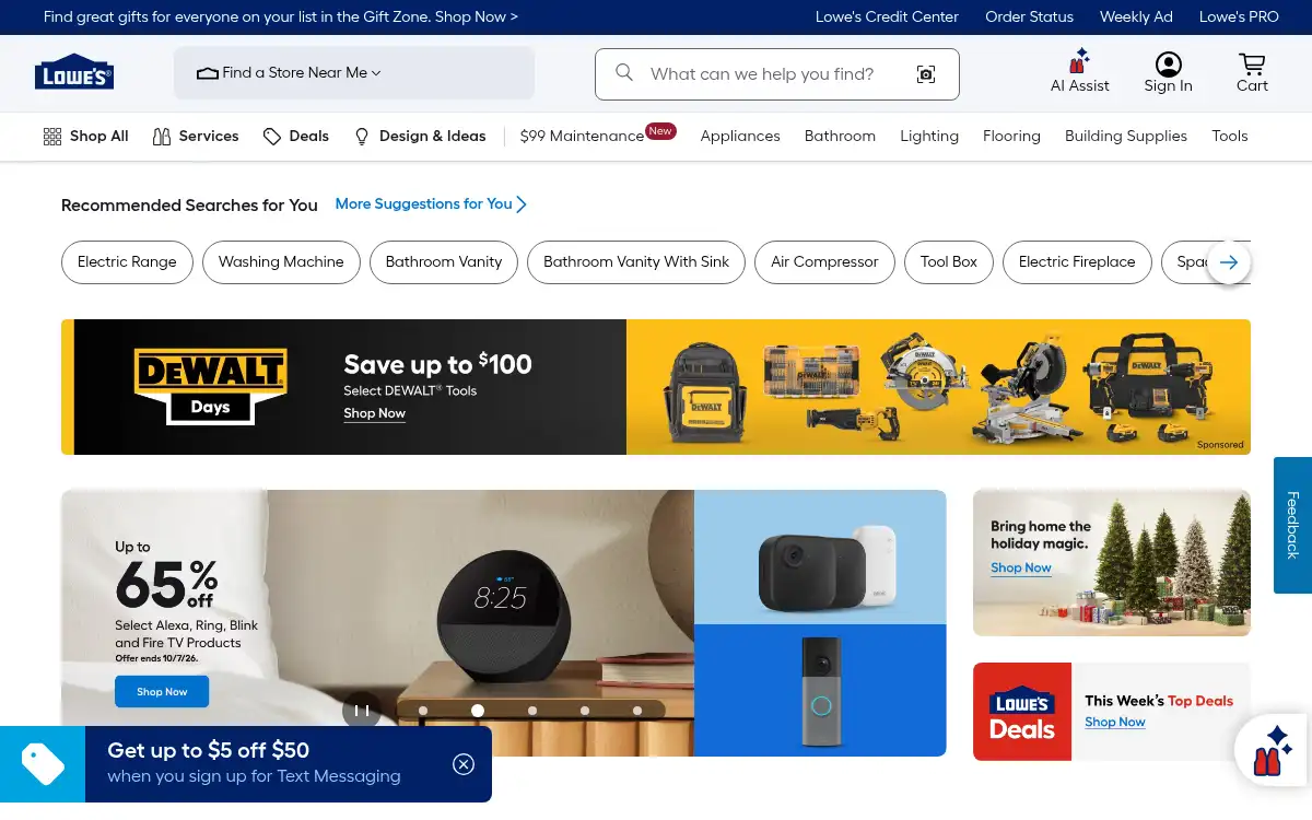 www.lowes.com screenshot