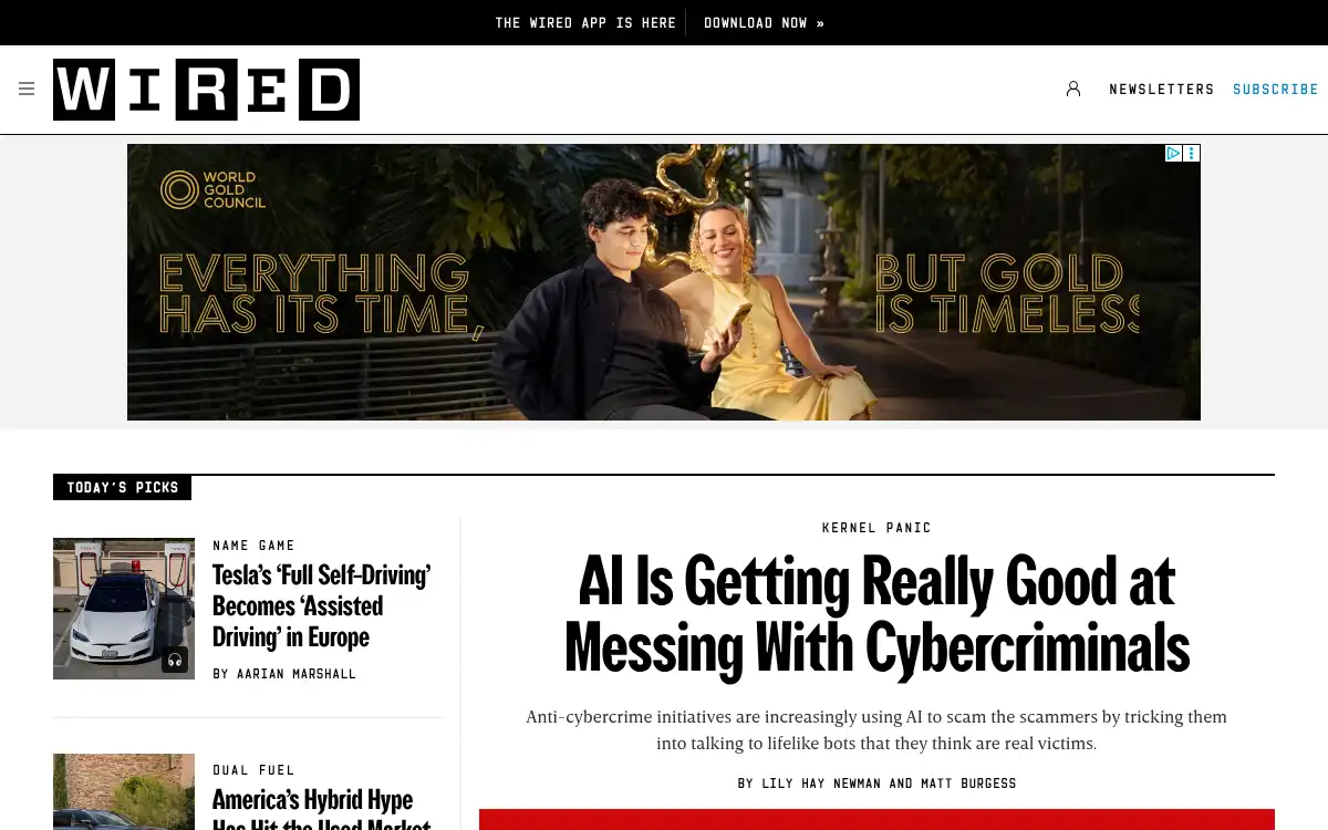 Final screenshot of https://www.wired.com